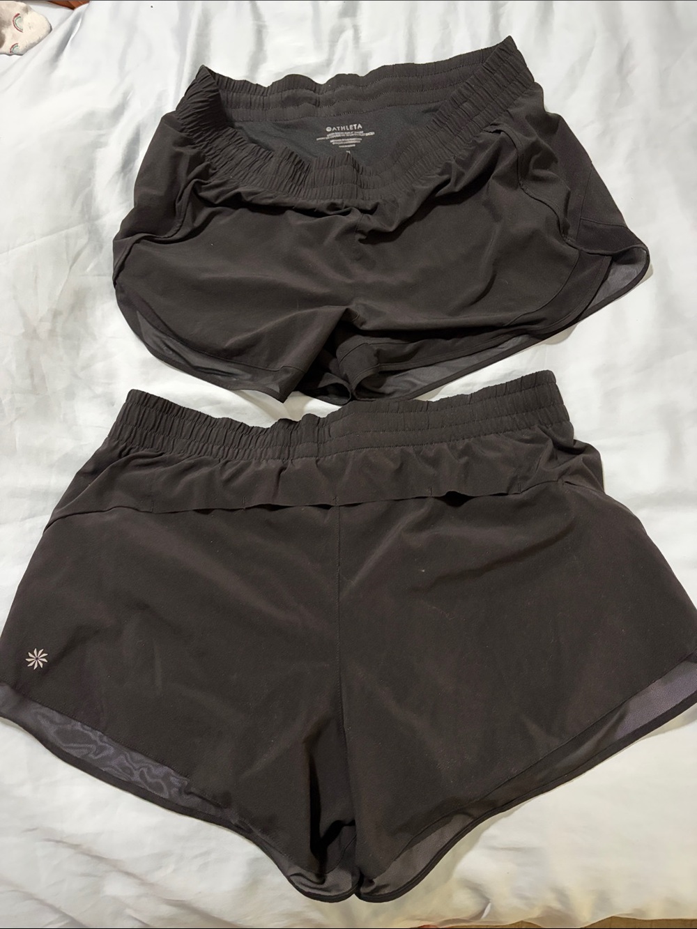Athleta Mesh Racer Run 4” Short Medium Lot of 2 Black